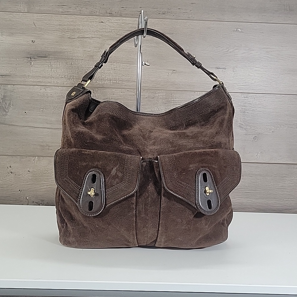Cole Haan Brown Suede Leather Women’s Shoulder Bag - Picture 2 of 13